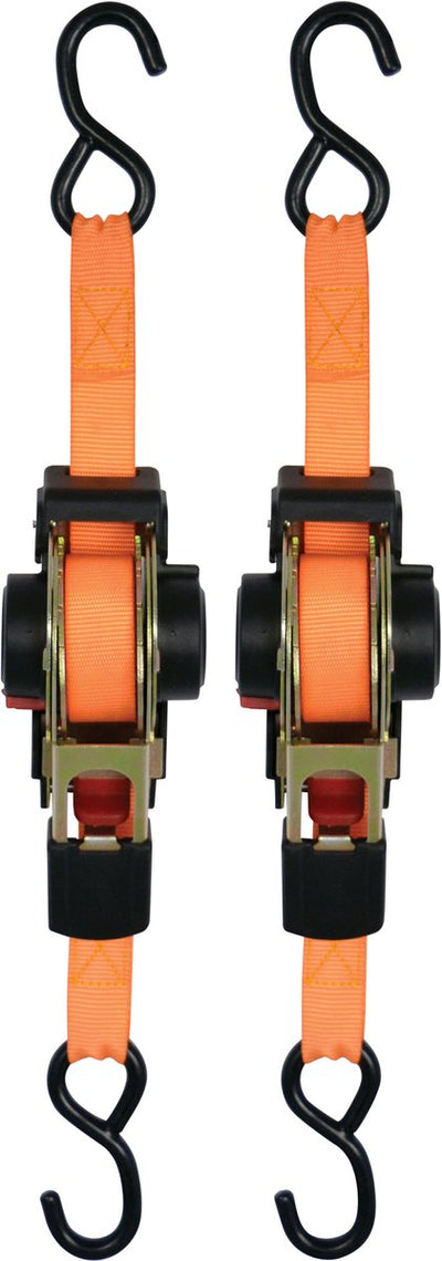 Carpoint Spanngurt – S-förmige Haken – automatisch – Länge 3 Meter – Breite 25 mm – bis 325 kg – 2 Stück