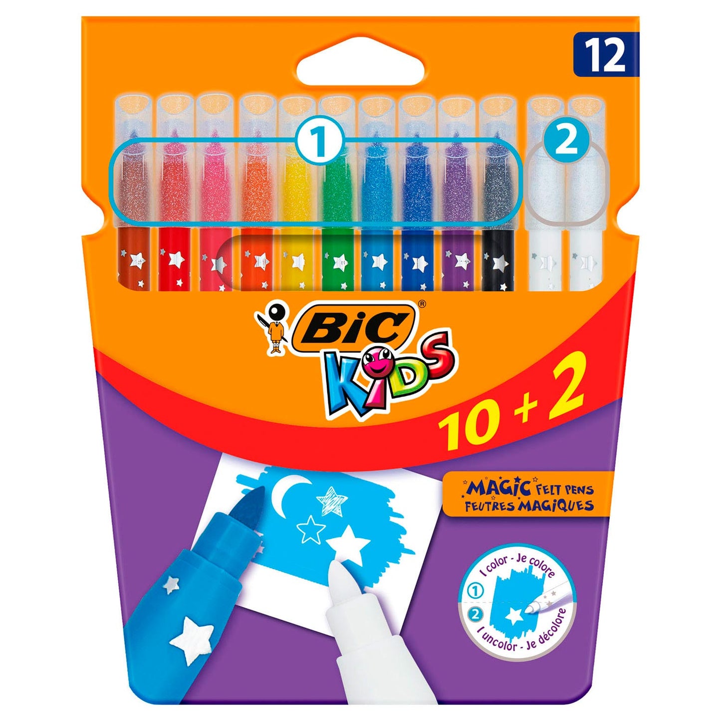 BIC Kids löschen Farben, 10 + 2 kostenlos