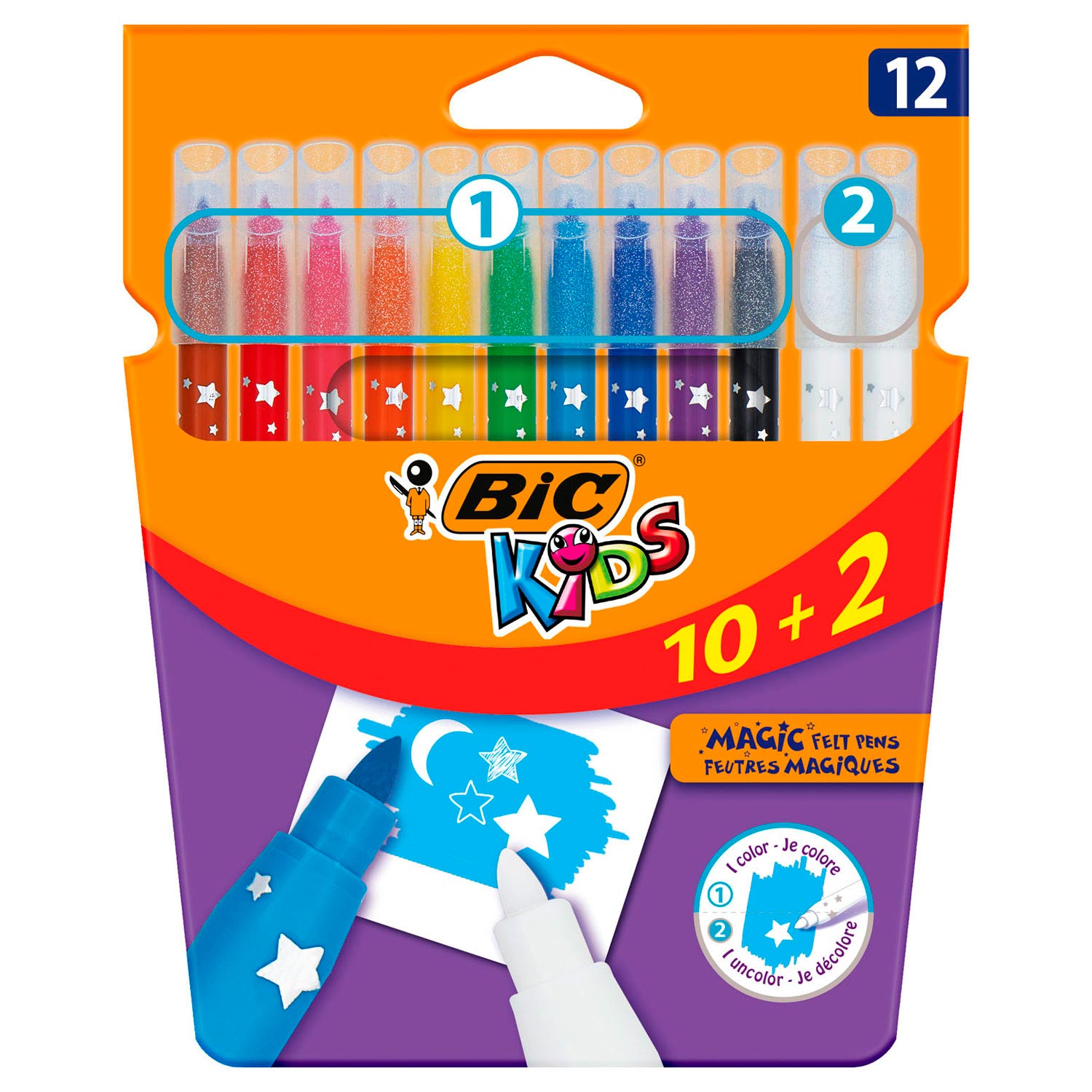 BIC Kids löschen Farben, 10 + 2 kostenlos