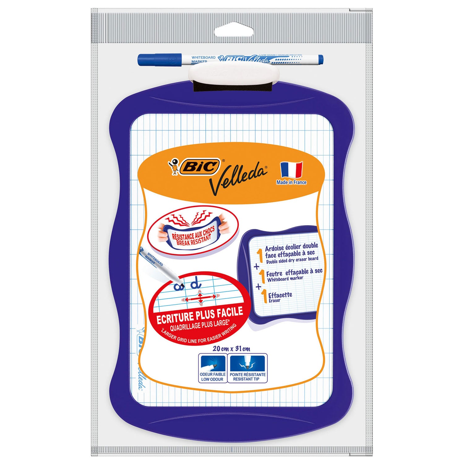 BIC Velleda Whiteboard mit Wischleiter und Marker