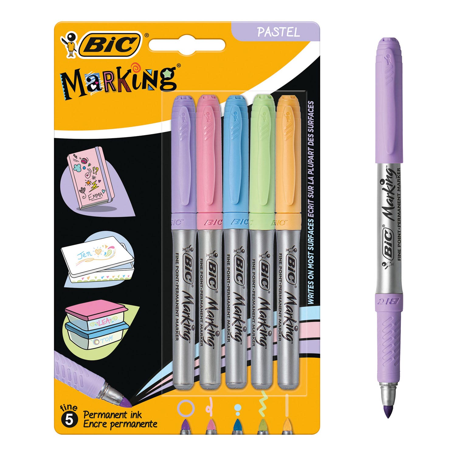BIC -Intensität Filzstifte Permanent Pastell, 5st.