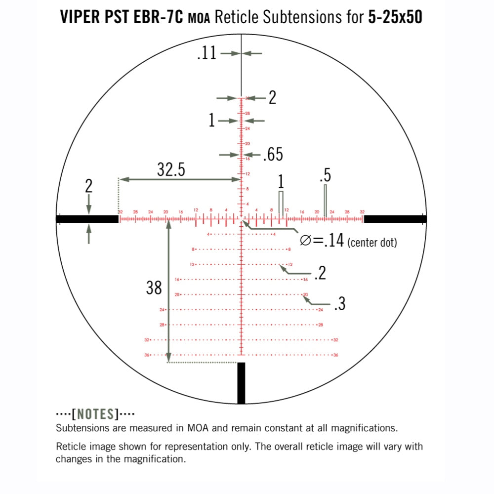 Vortex Zielfernrohr Viper PST Gen II 5-25x50 FFP, EBR-7C Absehen (MRAD)