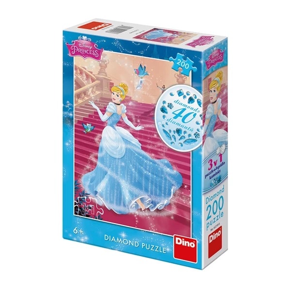 Disney -Puzzle -Aschenputtel mit 40 Diamanten 200 Teile