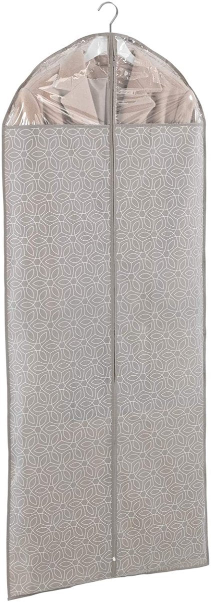 Wenko Kleiderhülle Balance Taupe 150x60cm - Kleidertasche - Kleideraufbewahrung langes Modell - mit Reißverschluss und Sichtfenster - schön, stabil und handlich