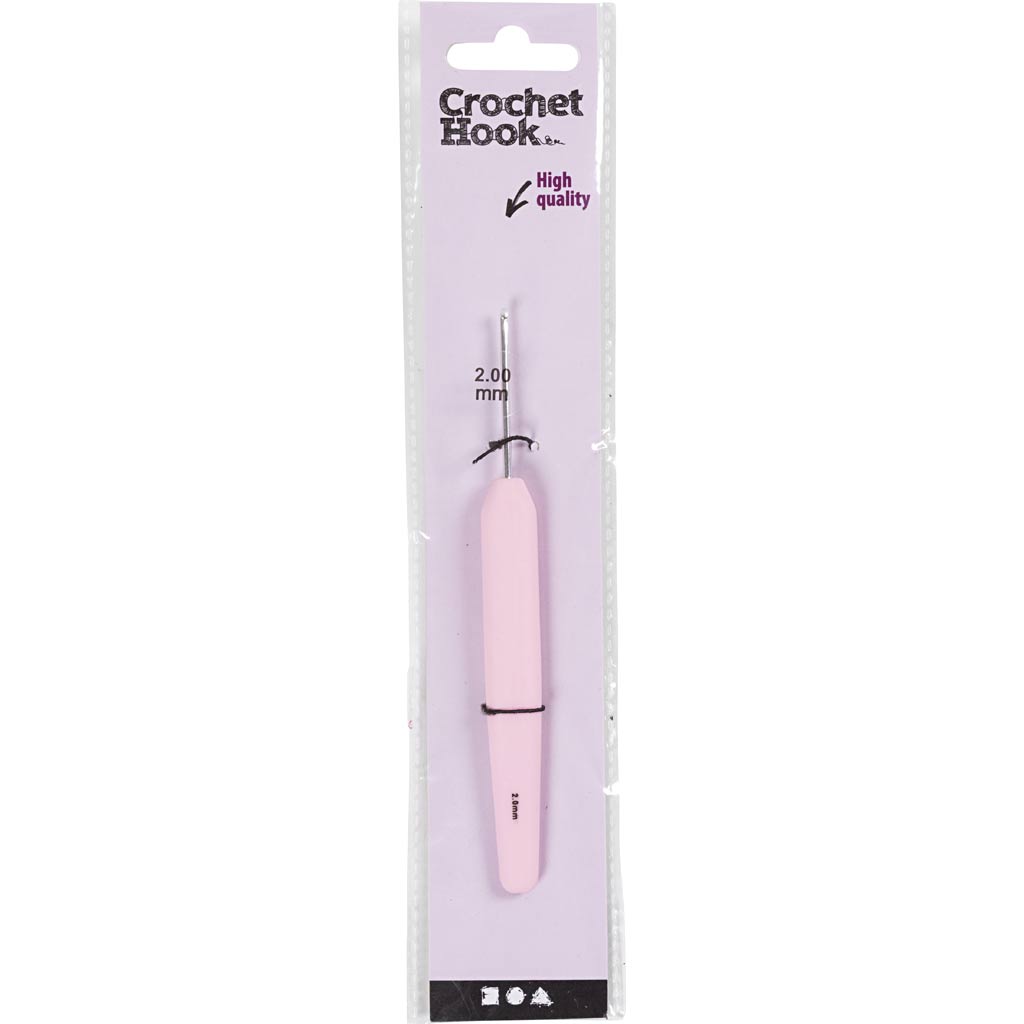 Creativ Company Häkelnadeln, Größe 2, L: 13,3 cm, Größe 2 mm, rot, 1 Stück