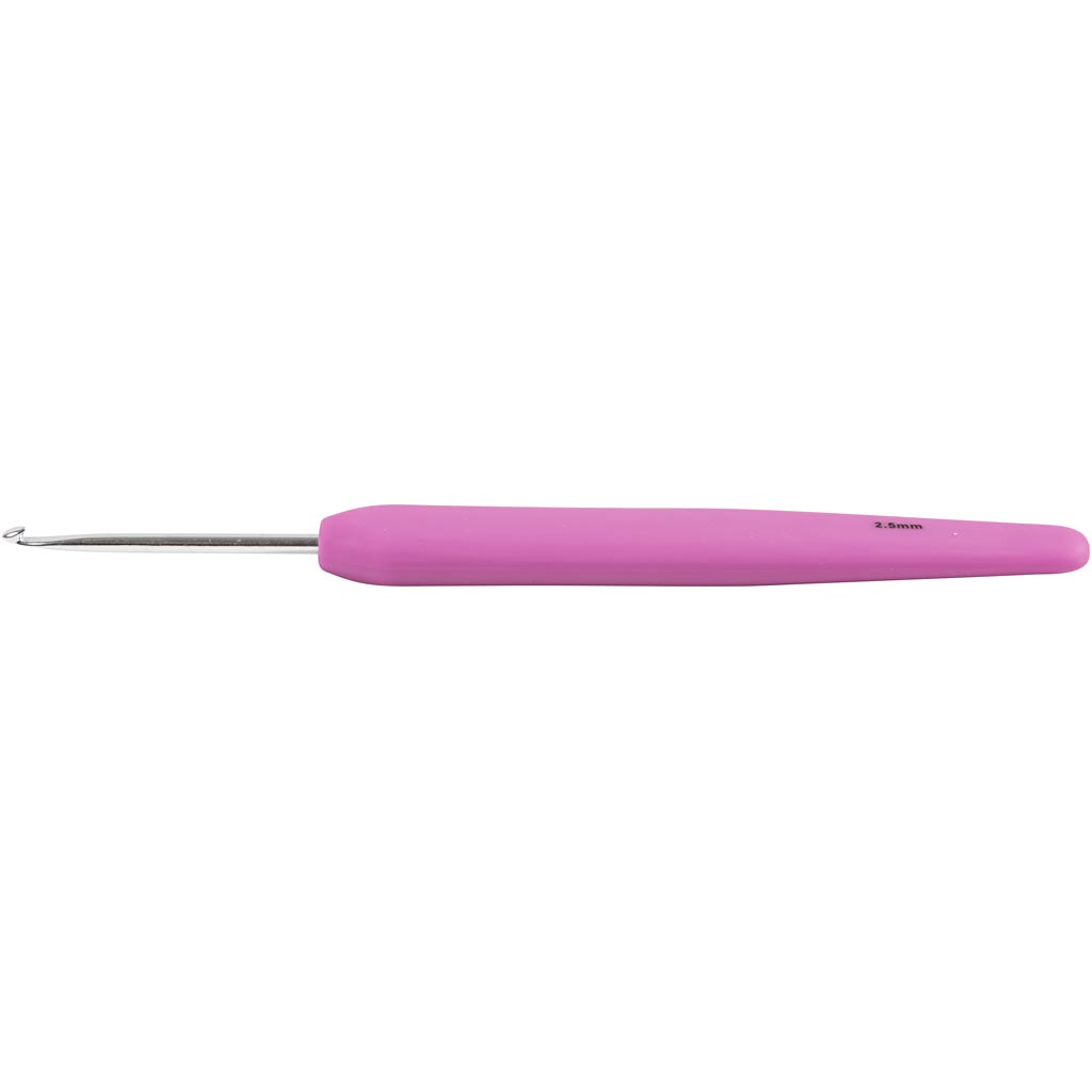 Creativ Company Häkelnadeln, Größe 2,5, L: 13,3 cm, Größe 2,5 mm, hellrot, 1 Stück