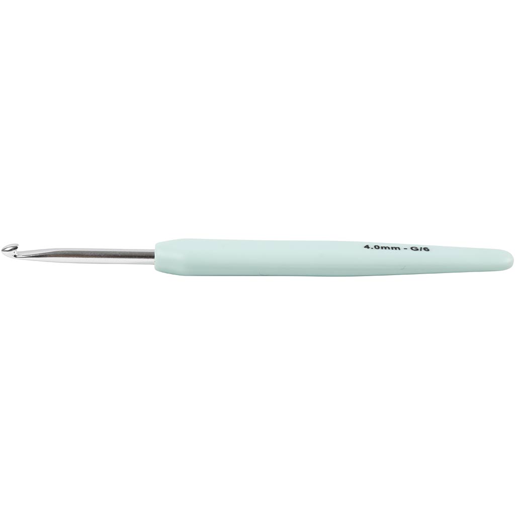 Creativ Company Häkelnadeln, Größe 4, L: 13,3 cm, Größe 4 mm, pastellgrün, 1 Stück