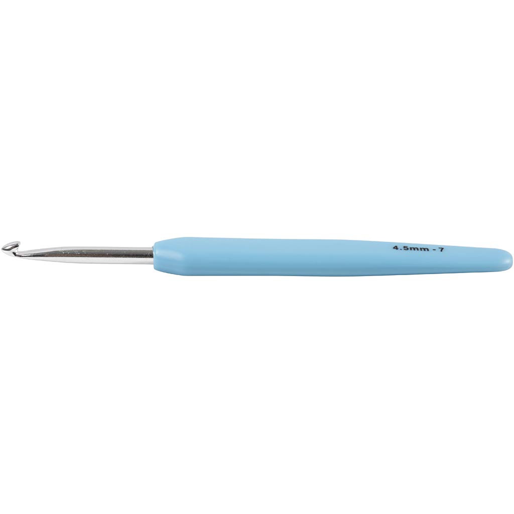Creativ Company Häkelnadeln, Größe 4,5, L: 13,3 cm, Größe 4,5 mm, hellblau, 1 Stück