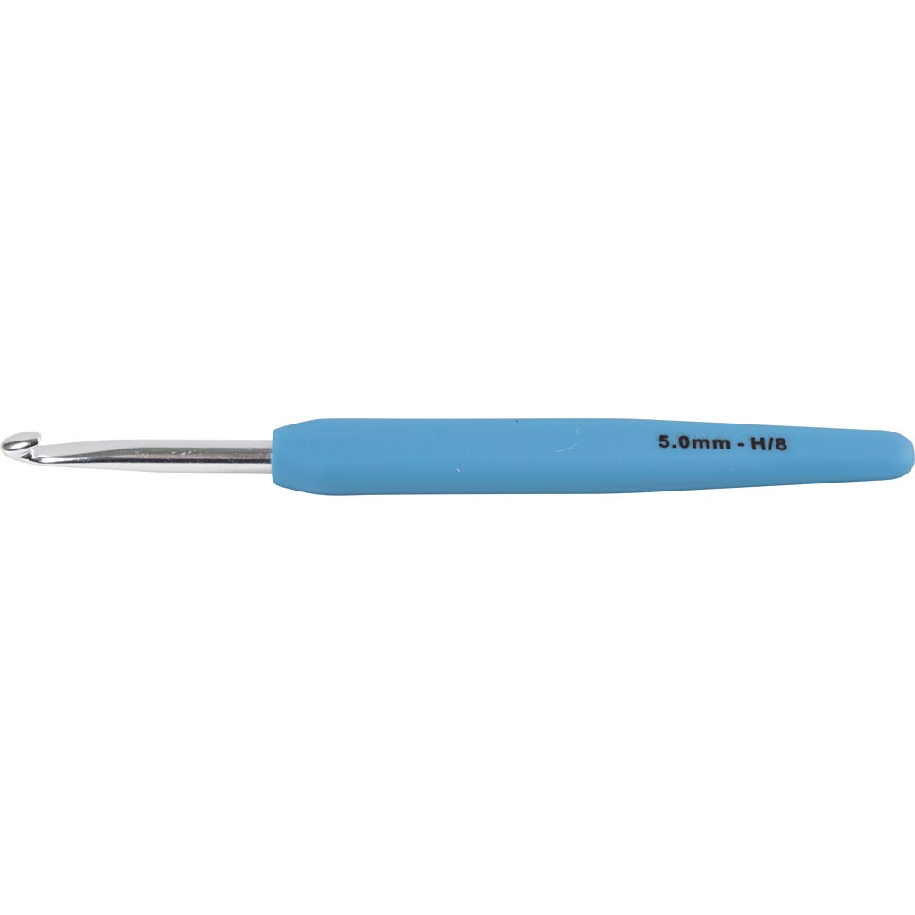 Creativ Company Häkelnadeln, Größe 5, L: 13,3 cm, Größe 5 mm, blau, 1 Stück