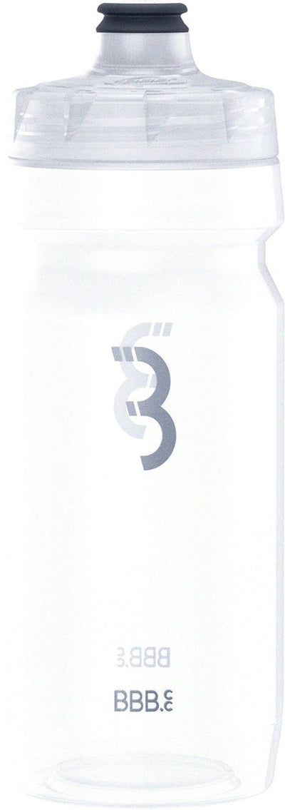 BBB Cycling Autotank Trinkflasche Rennrad – Fassungsvermögen 550 ml – Fahrradtrinkflasche mit Autoclose-Ventil – transparent – BWB-11