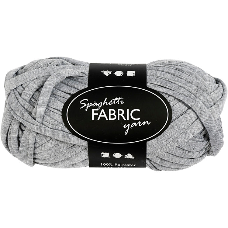 Creativ Company Spaghettigarn, L: 35 m, ca. 10 mm, grau, 100 g 1 Knäuel