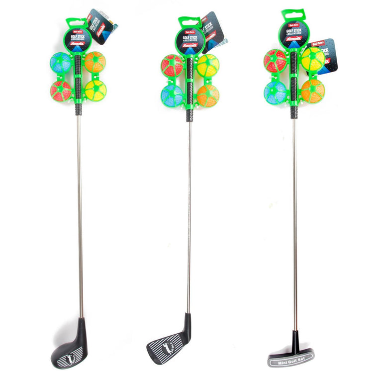 Toi-Toys Adrenix Golf Stick Metal mit 4 farbigen Bällen, 5dlg.