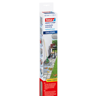 Tesa 1006077 – Insektenschutz Premium Lichtschachtgitter Edelstahl | 2 Stk