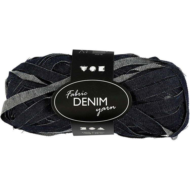 Creativ Company Denim-Textilgarn, L: 45 m, blau, 100 g 1 Knäuel