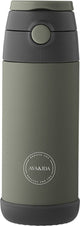 Aya ida – Trinkflasche – Thermoskanne – Wasserflasche – Kinderstrohhalm – 350 ml – tropisches Grün