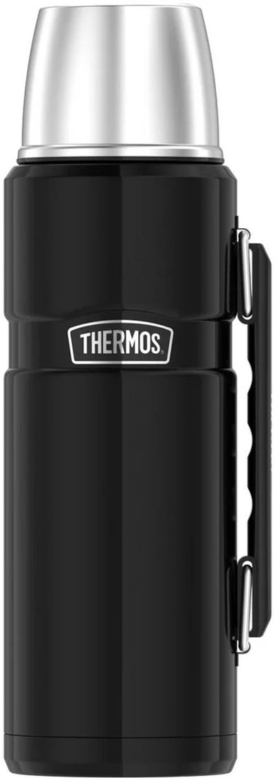 Thermos-Edelstahl-King-Isolierflasche – 1,2 l – anthrazitschwarz poliert