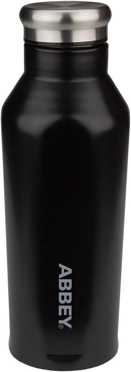 Abbey Camp Trinkflasche – doppelwandig – 350 ml – Schwarz – Edelstahl