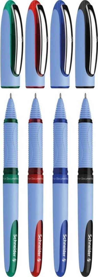 Schneider Schreibgeräte Schneider Rollerball – One Hybrid N – Nadelspitze – 0,5 mm – 4 Stück, verschiedene Farben – S-183594
