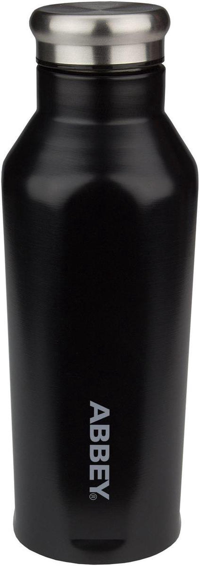 Abbey Camp Trinkflasche – doppelwandig – 350 ml – Schwarz – Edelstahl