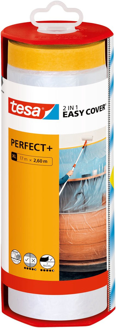 Tesa 1067563 – Easy Cover Perfect + Spender-Abdeckfolie: XL 17 m x 260 cm | 2 Stk