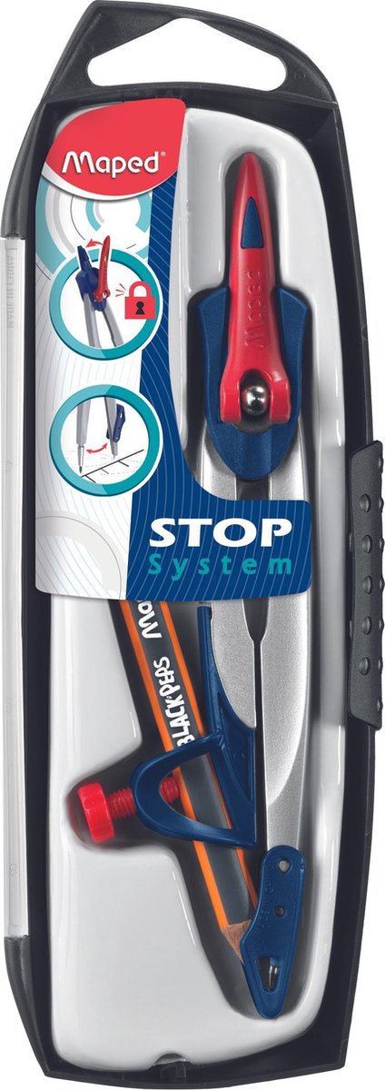 Maped Office-Stopsystem-Zirkel mit Universaleinsatz + Bleistift