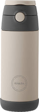 Aya ida - Trinkflasche - Thermoskanne - Wasserflasche - Kinderstrohhalm - 350 ml - Cremebeige