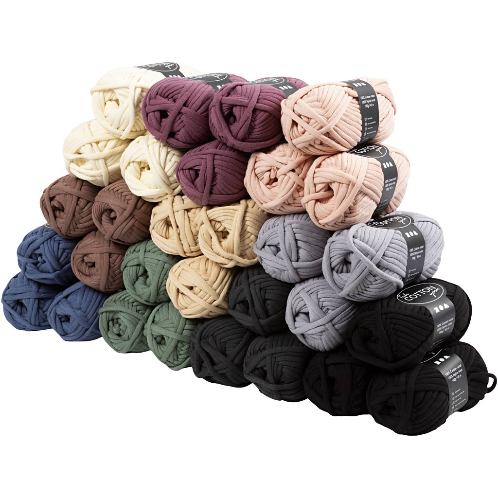 Creativ Company Textilgarn, L: 45 m, verschiedene Farben, 100 Knäuel 1 Box