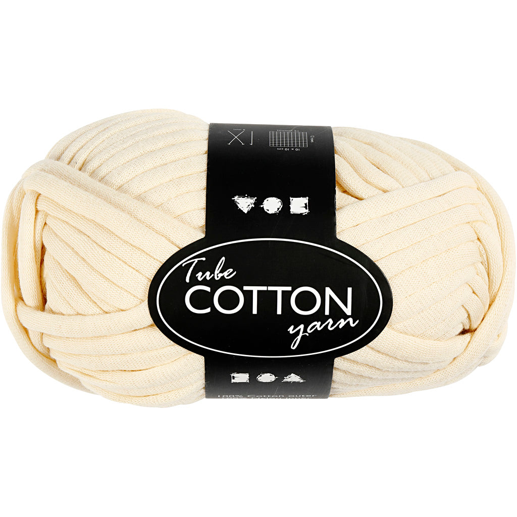 Creativ Company Textilgarn, L: 45 m, gebrochenes Weiß, 100 g, 1 Knäuel