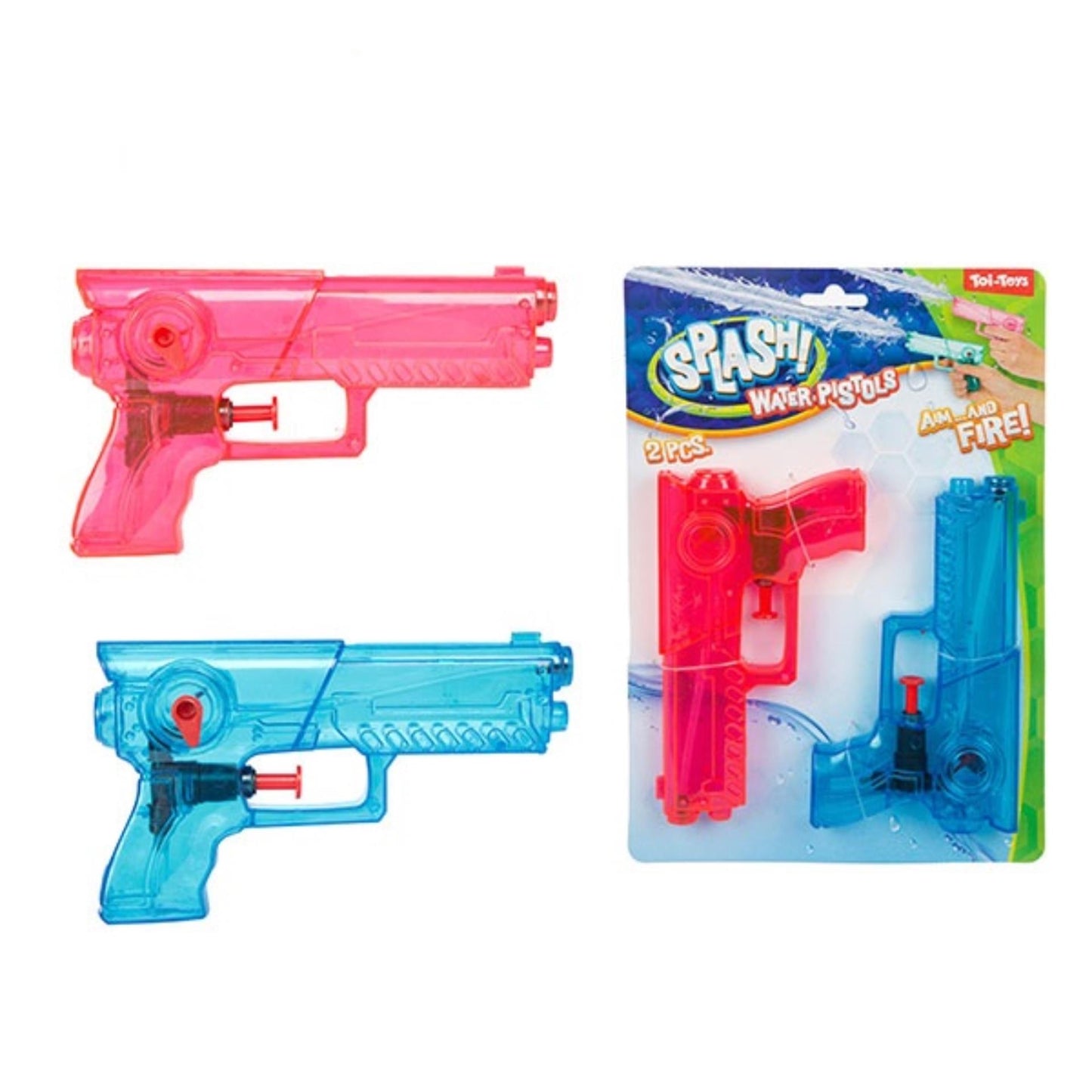 Spritzwasserpistole transparent, 2st.