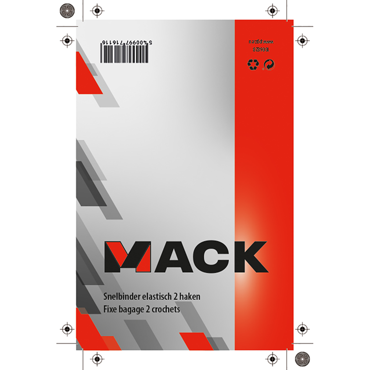 Mack 1006828 - Gummiband 2 Haken rot | 5 Stück