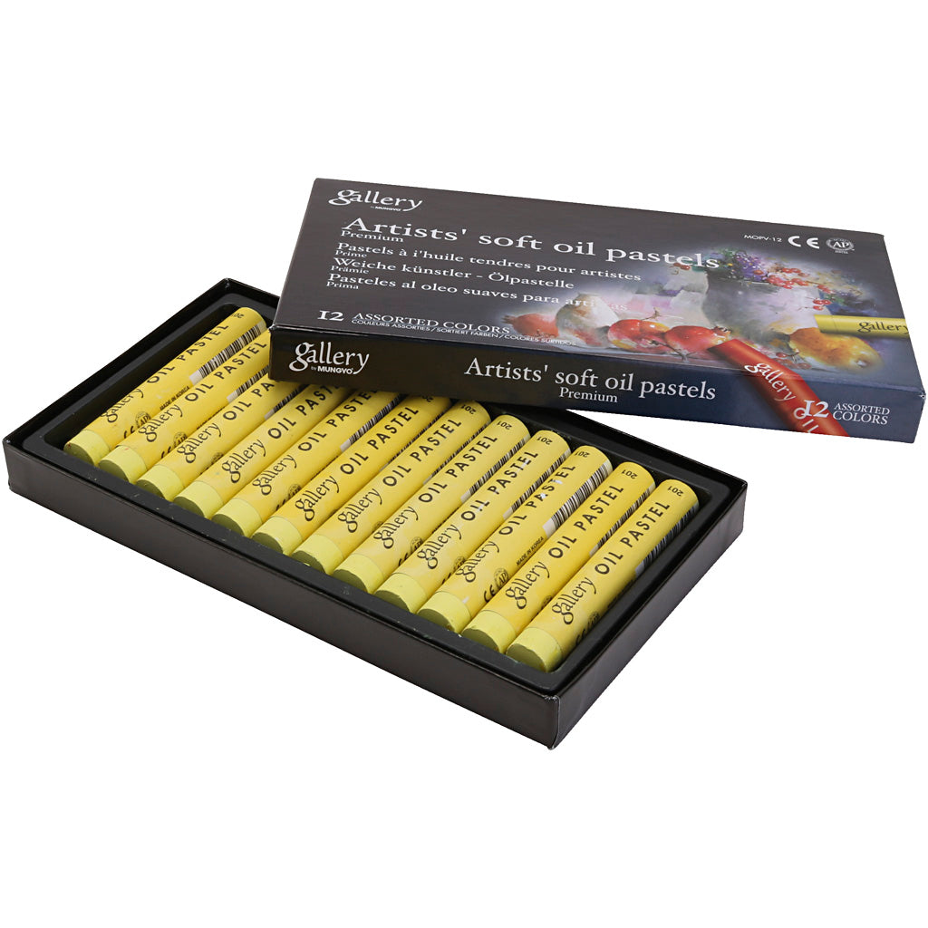 Galerie Ölpaste, L: 7 cm, d 11 mm, Dicke 11 mm, Zitronengelb, 12 Stück 1 Box