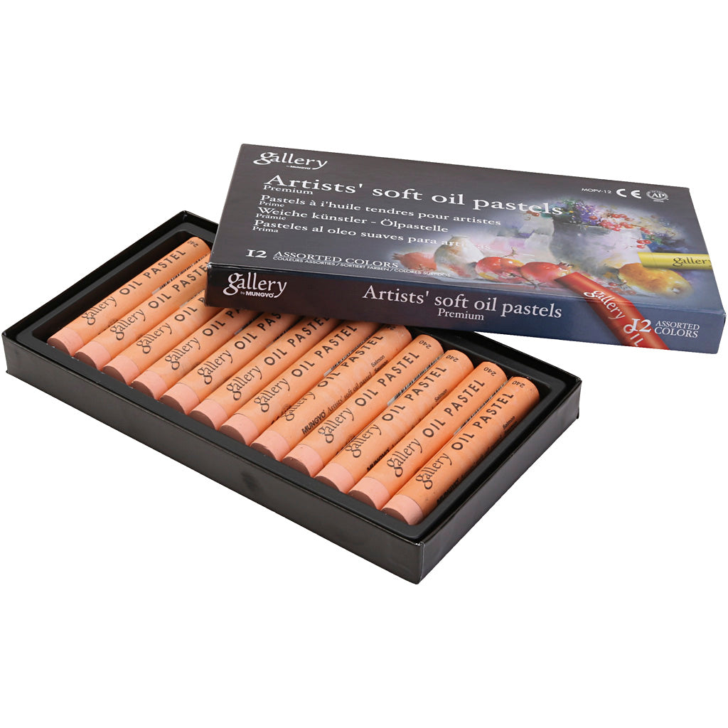 Gallery Ölpastell, L: 7 cm, D 11 mm, Stärke 11 mm, Lachs, 12 Stück 1 Box