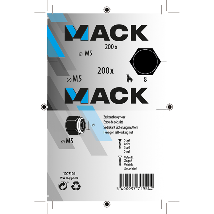 Mack 1007104 - Sicherungsmuttern 200 Stück m5 | 5 Stück