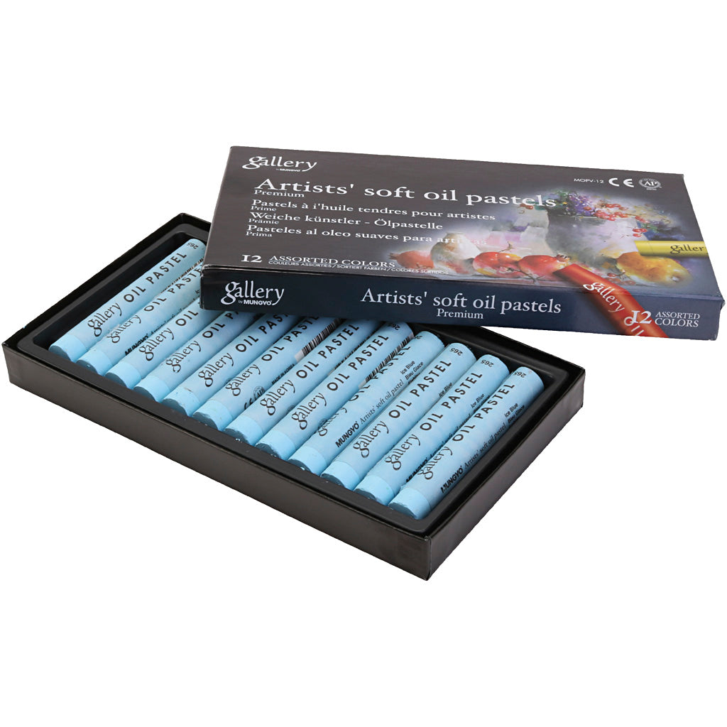 Galerie Ölpaste, L: 7 cm, d 11 mm, Dicke 11 mm, Eisblau, 12 Stück 1 Box
