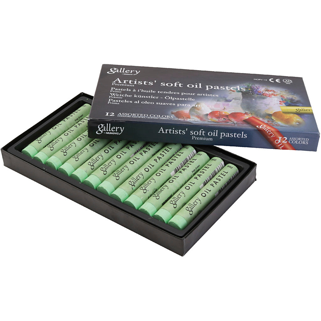Gallery Ölpastell, L: 7 cm, D 11 mm, Stärke 11 mm, hellgrün, 12 Stück 1 Box