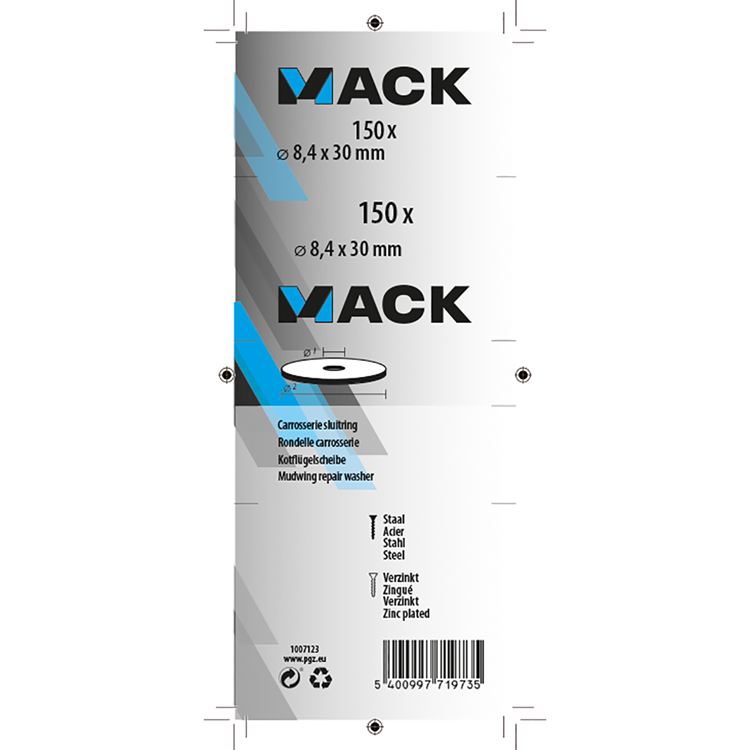 Mack 1007123 - Karosserieringe 150 Stück 8,4 x 30 mm | 5 Stück