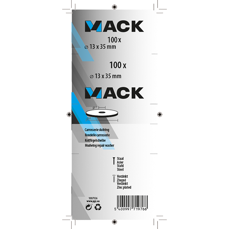 Mack 1007126 - Körperringe 100 Stück 13 x 35 mm | 5 Stück