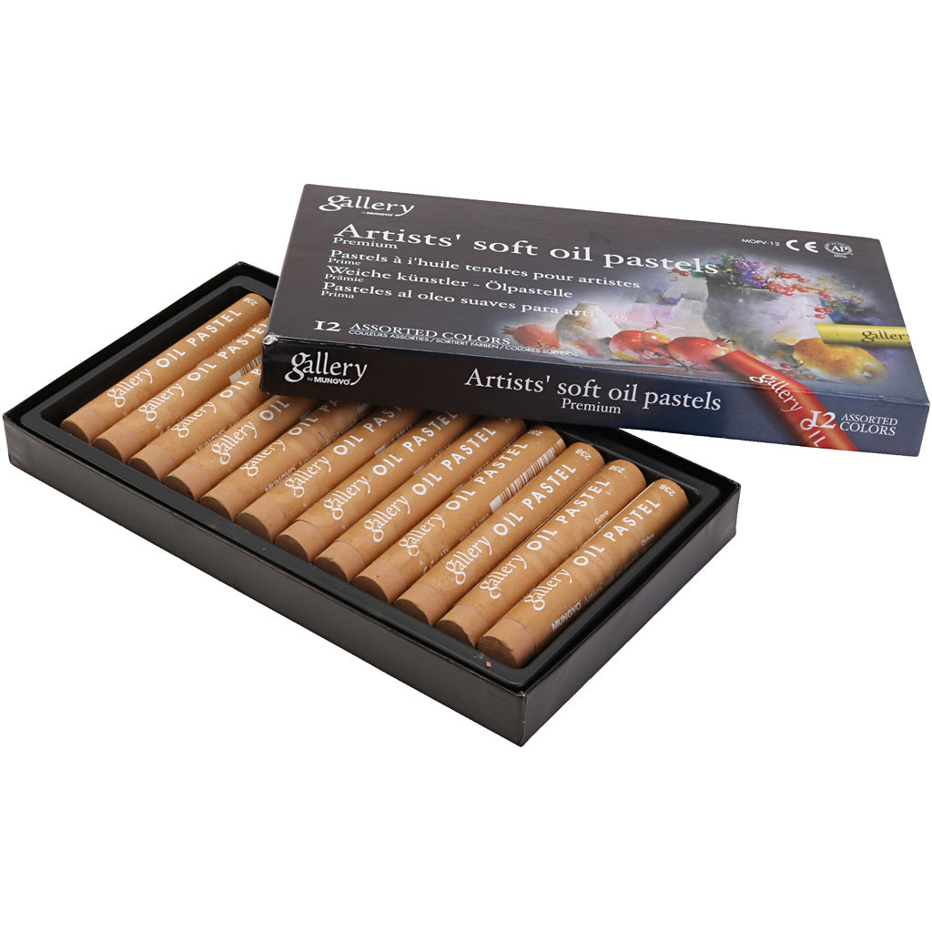 Galerie-Ölpastell, L: 7 cm, D 11 mm, Stärke 11 mm, Ocker, 12 Stück 1 Box
