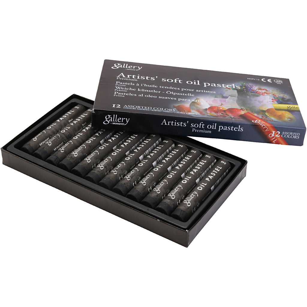 Gallery Ölpastell, L: 7 cm, D 11 mm, Stärke 11 mm, schwarz, 12 Stück 1 Box