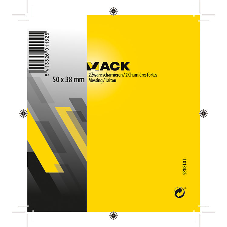 Mack 1013485 - 2 Scharniere vermessingt H 50 x B 38 mm | 5 Stück
