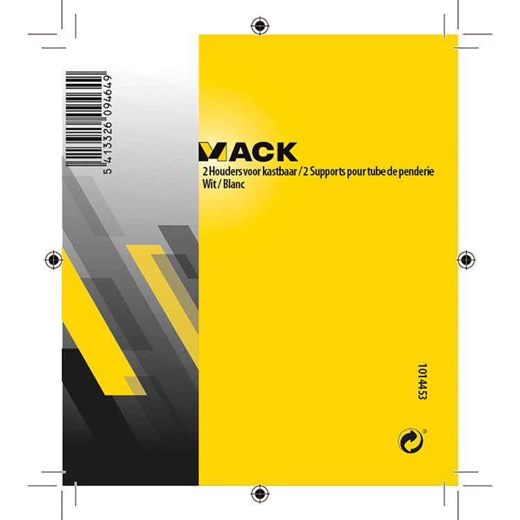 Mack 1014453 - 2 Halterungen für Schrank weiß | 5 Stück