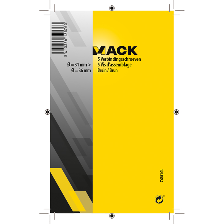 Mack 1013892 - 5 Verbindungsschrauben braun 30-40 mm | 10 Stück