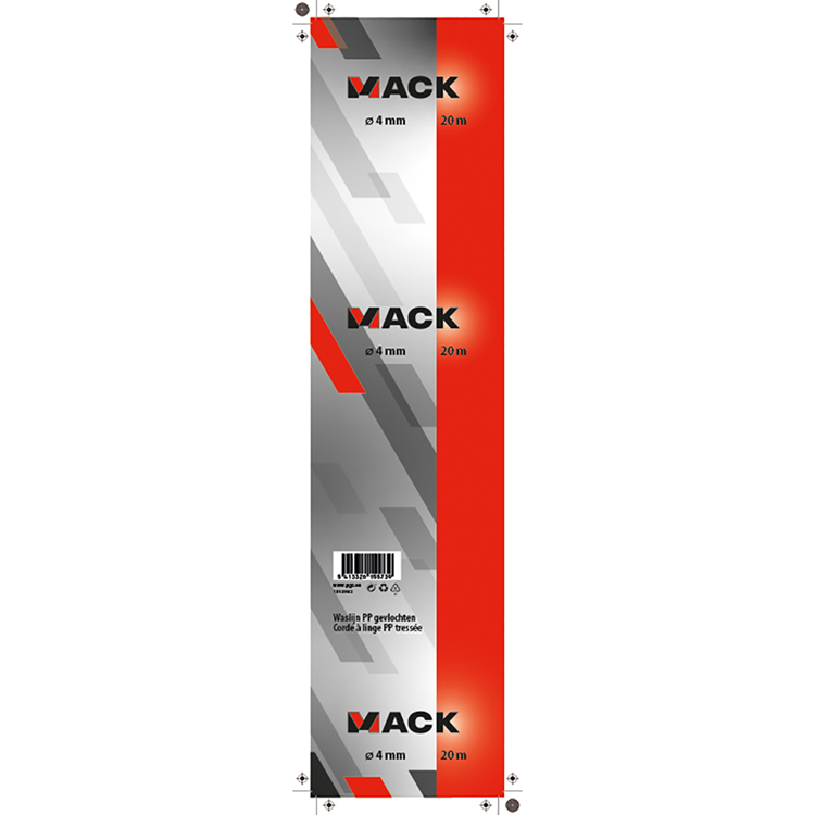Mack 1013962 - Multilonseil weiß Rolle 4mm 20m | 5 Stück