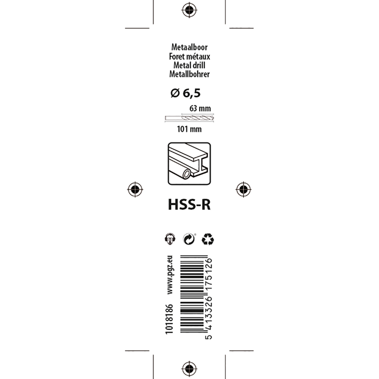 Mack 1018186 - Universalbohrer HSS R ø 6,5 x 101 mm | 5 Stück