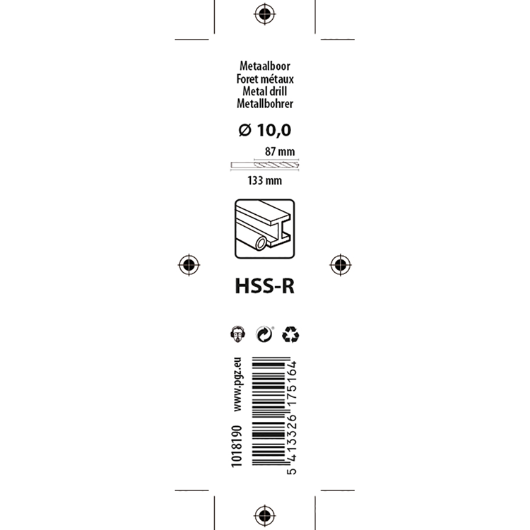 Mack 1018190 - Universalbohrer HSS R ø 10,0 x 133 mm | 5 Stück