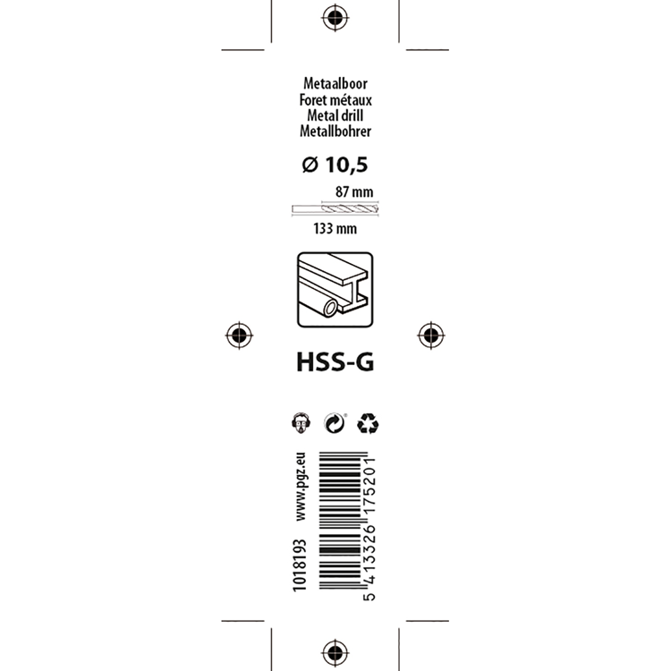 Mack 1018193 – Metallbohrer HSS G DIN 338 ø 10,5 x 133 mm | 5 Stück