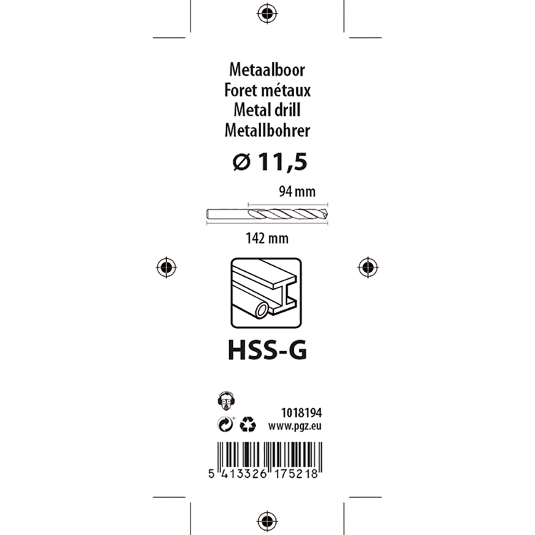 Mack 1018194 – Metallbohrer HSS G DIN 338 ø 11,5 x 142 mm | 5 Stück