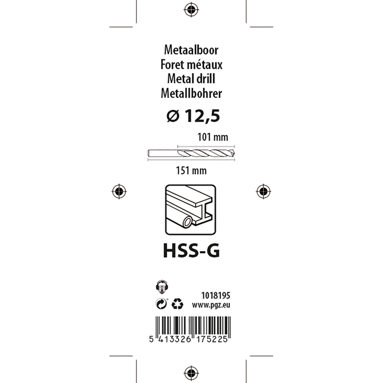 Mack 1018195 – Metallbohrer HSS G DIN 338 ø 12,5 x 151 mm | 5 Stück