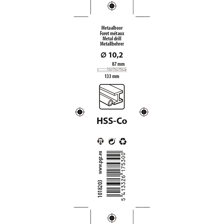 Mack 1018203 – Metallbohrer HSS CO5 % DIN 338 ø 10,2 x 133 mm | 5 Stück