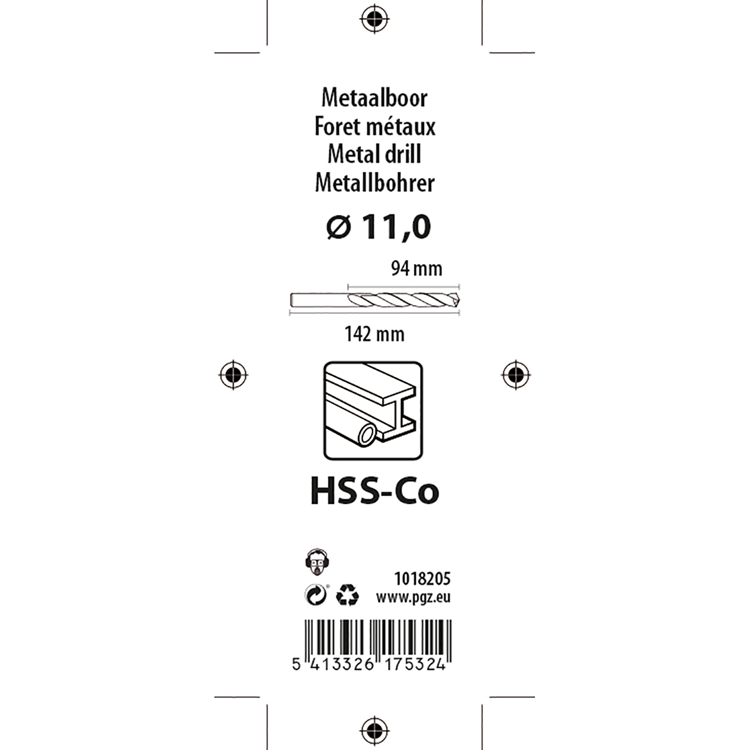 Mack 1018205 – Metallbohrer HSS CO5 % DIN 338 ø 11,0 x 142 mm | 5 Stück